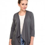 Cotton Viscose Blend Grey Women Shrug