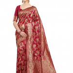 Ethnic junction Women's Banarasi Silk Saree With Blouse Piece