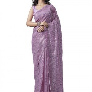 Women's Pure Georgette Saree with Unstitched Blouse Piece