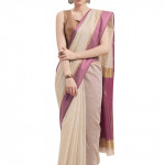Women's Cotton Striped Woven Traditional Saree With Blouse Piece