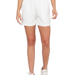 Solid White Elasticated Women's Short Pant