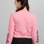Full Sleeve Embroidered, Solid, Embellished Women Sweatshirt