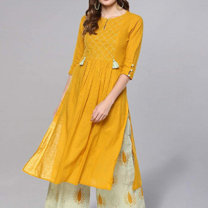 Mustard Kurta Set