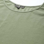 Women Green Ribbed Knit Co-Ords Set