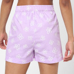 Women Purple & White Floral Printed Cotton Shorts
