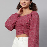 Floral Georgette Fitted Crop Top