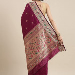 Women's Paithani Silk Saree With Unstitched Blouse Piece 1