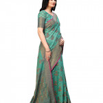 Banarasi Silk Blend Saree with Blouse Piece