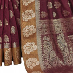 Women's Chanderi Cotton Silk Saree with Blouse Piece
