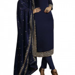 Women's Silk Semi Stitched Straight Salwar suit