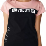 Printed Women Round Neck Pink, Black T-Shirt