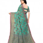 Banarasi Silk Blend Saree with Blouse Piece
