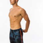 Men Blue & Black Printed Swimming Shorts