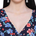 Women Polyester Short Sleeve Floral Print Playsuit