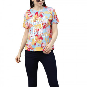 Women's Cotton Regular Fit Printed T-Shirt