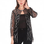 Women Sequence Embellished Net Shrug