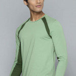 Yoga Men Jade Rapid-Dry Colour block Pure Cotton Tshirt
