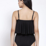Women Black Solid Padded Comfort-Fit Swimsuit