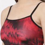 Women Red & Black Printed Swimwear