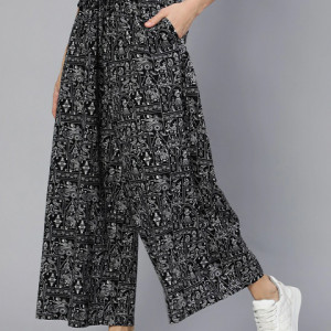 Printed Palazzos with Elasticated Waistband