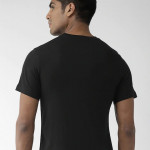 Men Black White Printed Standard Fit Pure Cotton T-shirt
