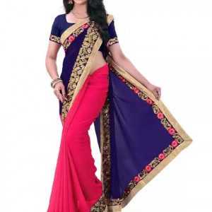 Embroidered Daily Wear Georgette Saree