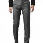 Relaxed Men Grey Rayon Crepe Blend Trousers