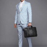 Men Blue Slim Fit Solid Single Breasted Formal Suit