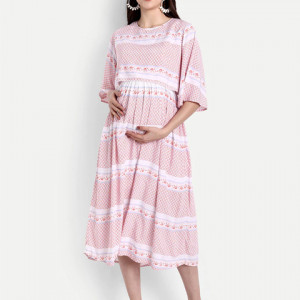 Printed Maternity A-Line Dress