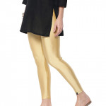 Women Ankle Length Shimmer Legging(gold)
