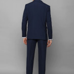 Men Navy Blue Slim Fit Single Breasted 3-Piece Formal Suit