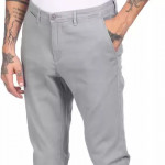 Regular Fit Men Grey Cotton Blend Trousers