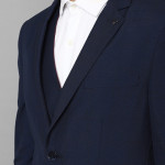 Men Navy Blue Slim Fit Single Breasted 3-Piece Formal Suit