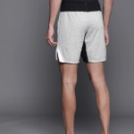 Men Grey & Black High-Rise Sports Shorts
