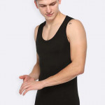 Men Black Solid Thermal Vest