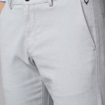 Slim Fit Men Grey Cotton Blend Trousers