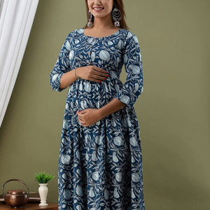 Cotton Maternity Dress Kurta for Nursing