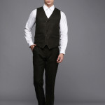 Men Black Solid Slim Fit Single-Breasted 3-Piece Formal Suit