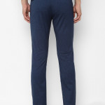 Men Navy Blue Solid Slim Fit Trouser