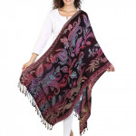 Knitted Shawl with Woven Motifs