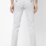 Slim Fit Flat-Front Trousers with Pockets