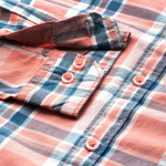 Men Peach-Coloured Tartan Checks Casual Shirt