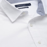 Men White Solid Slim Fit Casual Shirt