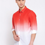 Men Red Regular Fit Faded Casual Shirt