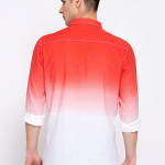 Men Red Regular Fit Faded Casual Shirt