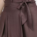Women Solid Flared Brown Skirt