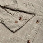 Men Khaki Slim Fit Checked Pure Cotton Casual Shirt